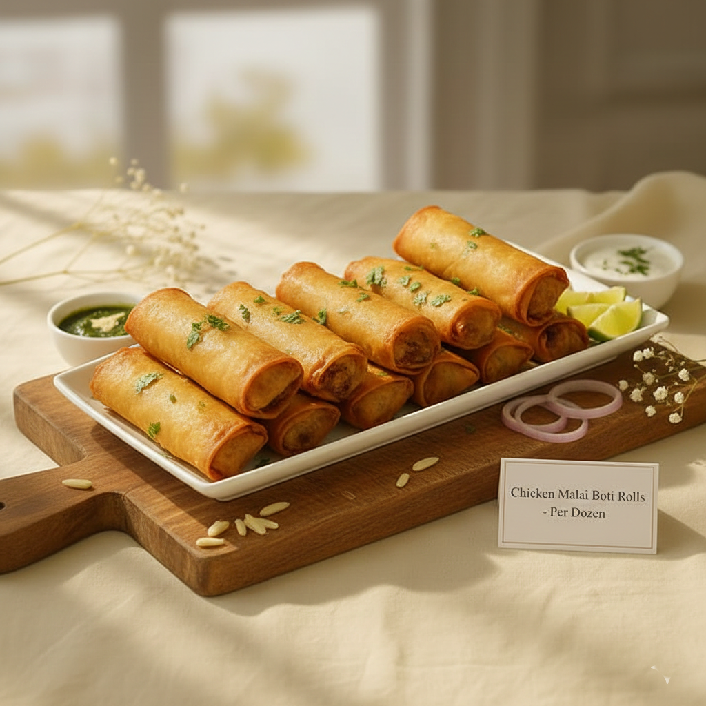 Chicken Malai Boti Rolls - Per Dozen